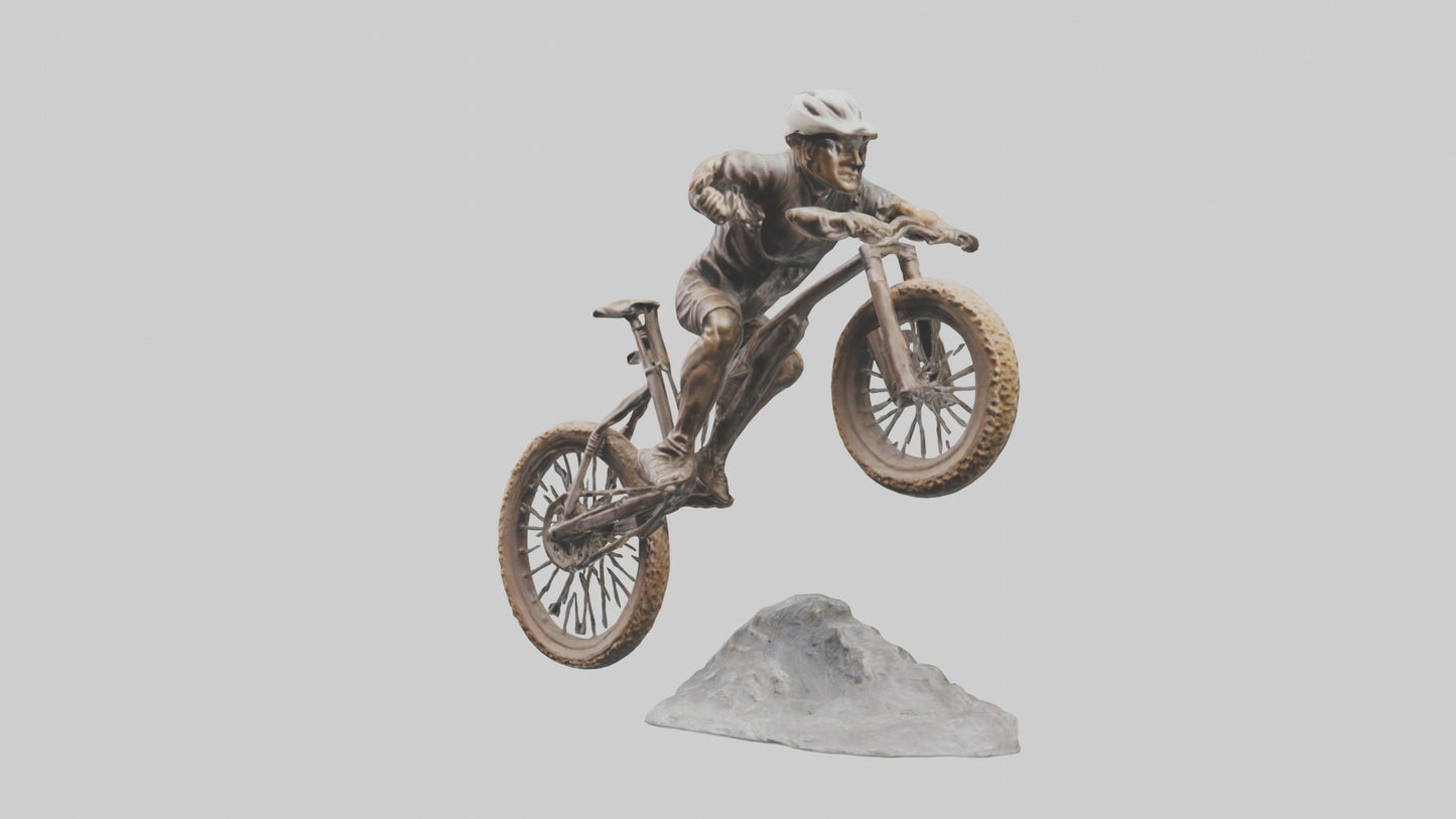 3D model Mountain Biker in Action statue model VR / AR / low-poly