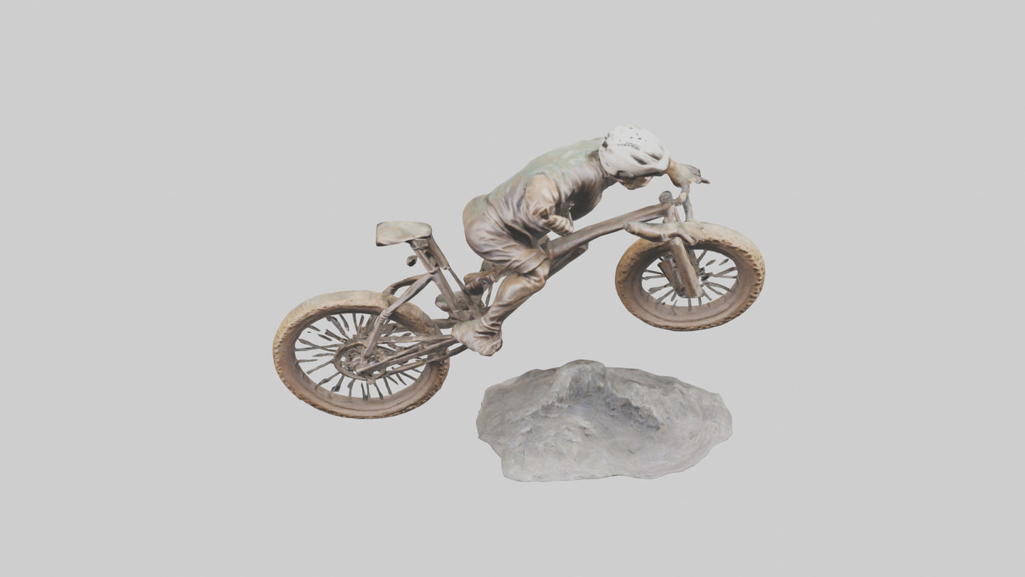 3D model Mountain Biker in Action statue model VR / AR / low-poly