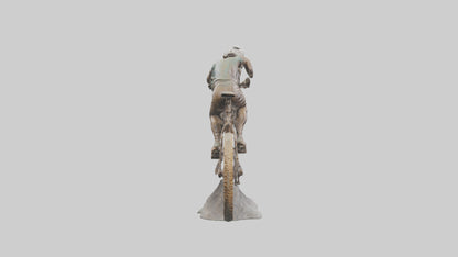 3D model Mountain Biker in Action statue model VR / AR / low-poly