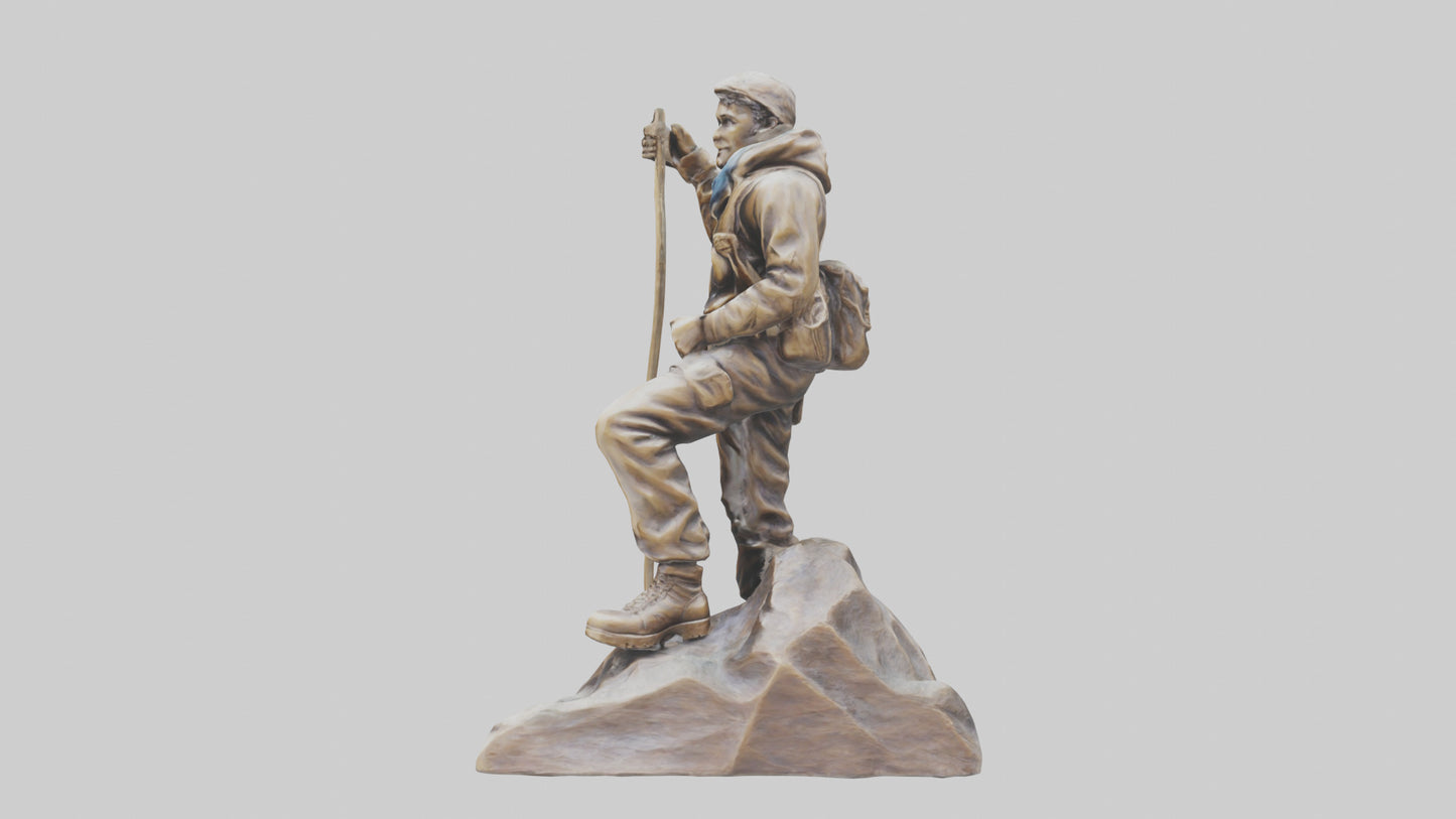 3D model Mountain Climber Statue model 2 VR / AR / low-poly