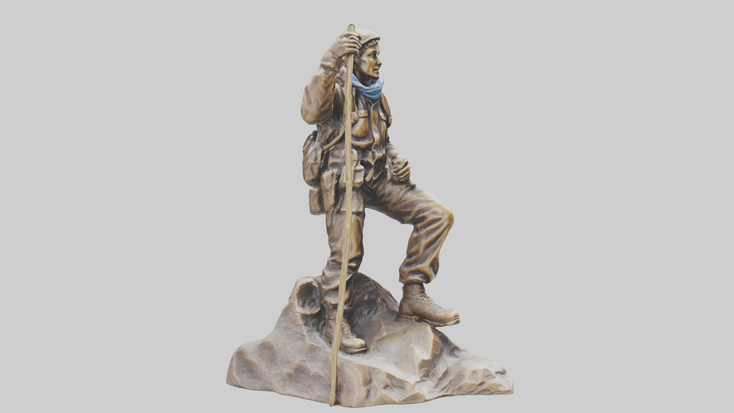 3D model Mountain Climber Statue model 2 VR / AR / low-poly