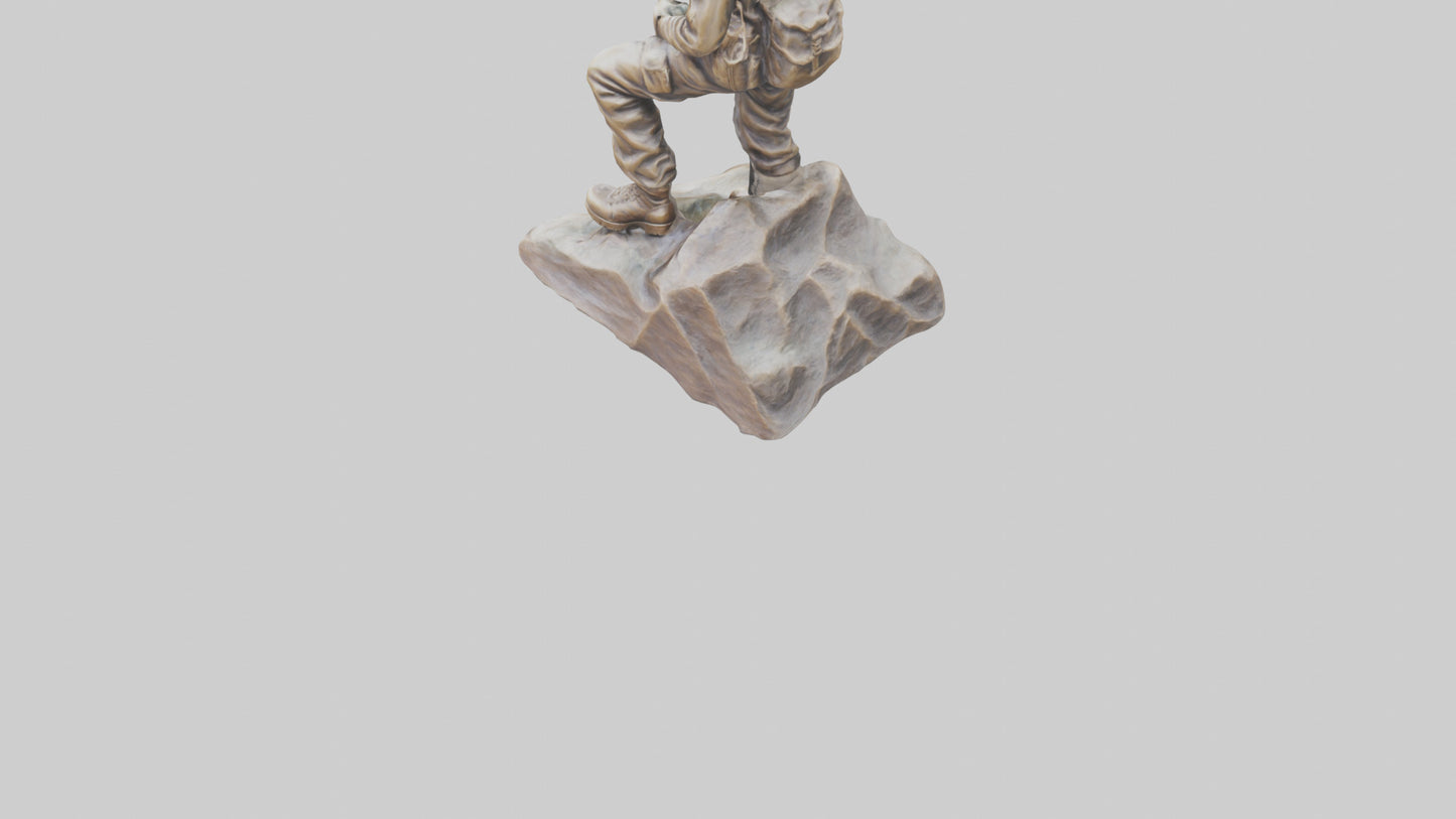 3D model Mountain Climber Statue model 2 VR / AR / low-poly