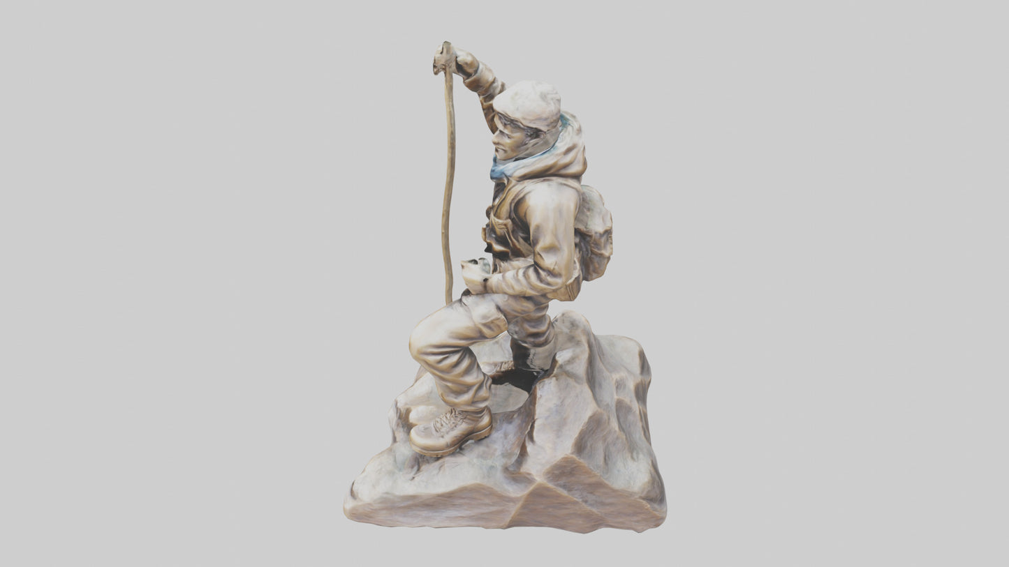 3D model Mountain Climber Statue model 2 VR / AR / low-poly