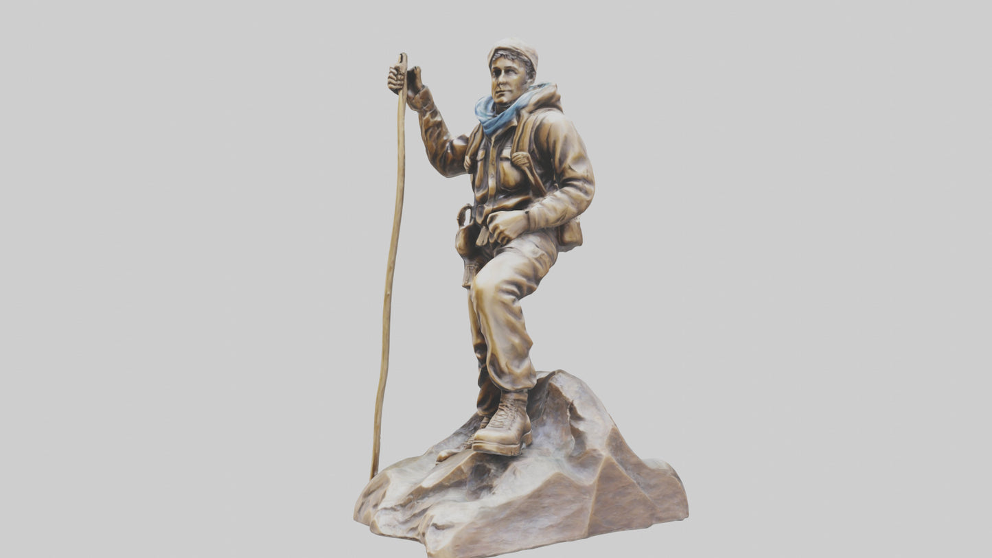 3D model Mountain Climber Statue model 2 VR / AR / low-poly