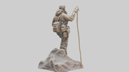 3D model Mountain Climber Statue model 2 VR / AR / low-poly