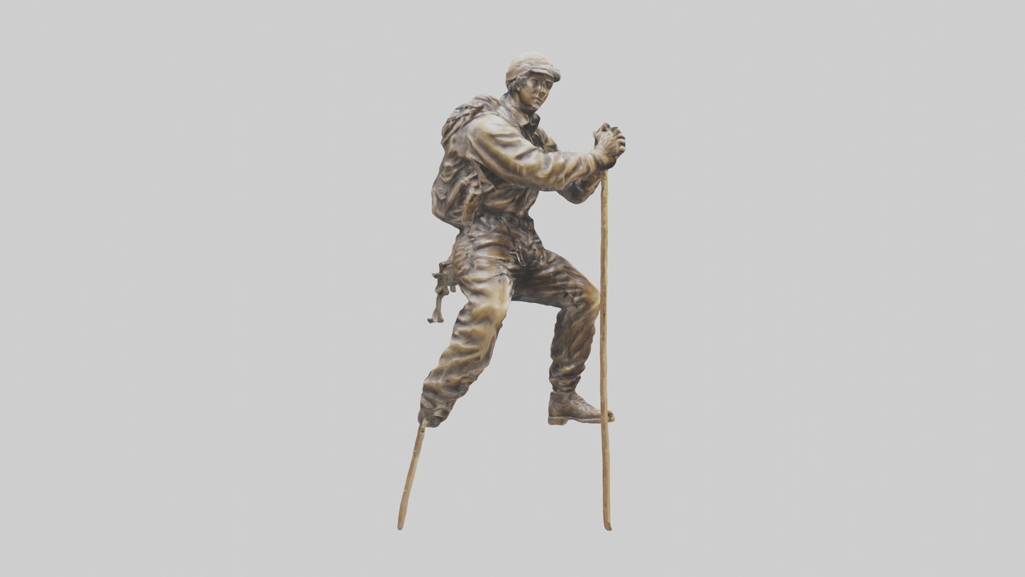 Mountain Climber Statue model VR / AR / low-poly