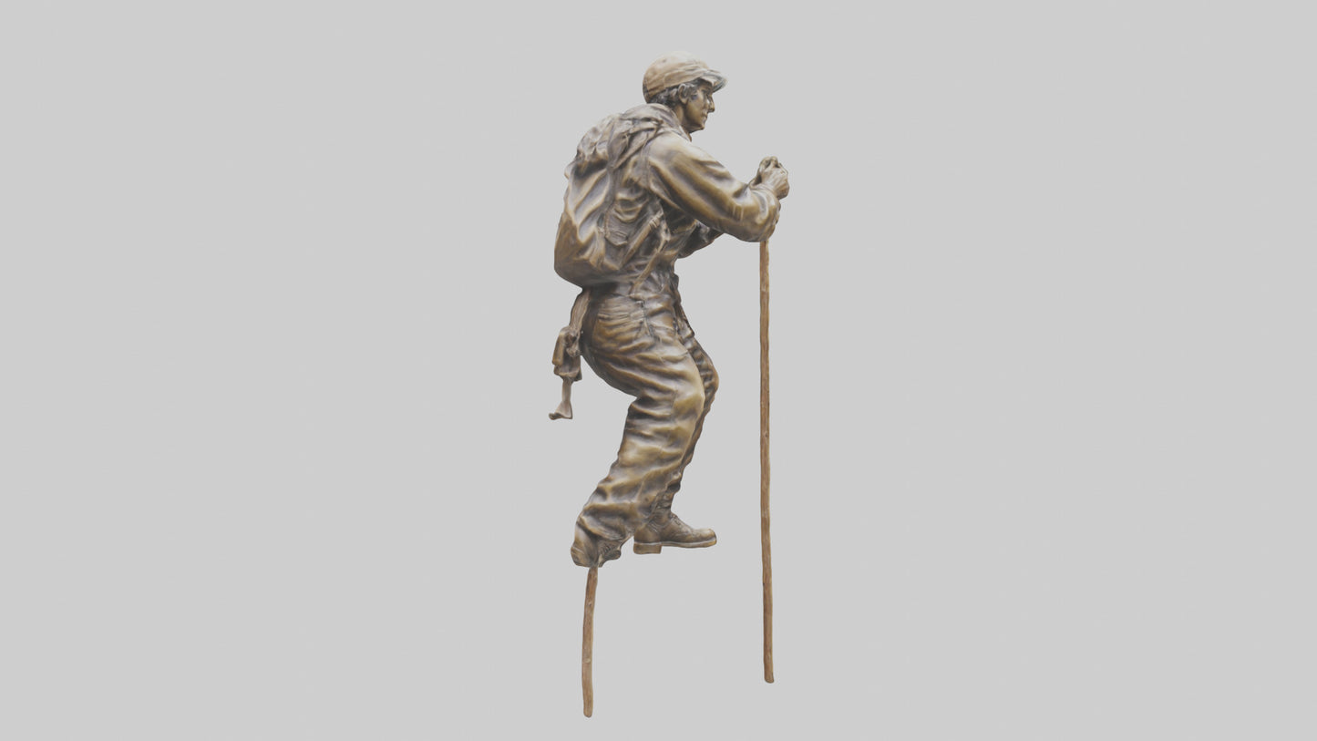 Mountain Climber Statue model VR / AR / low-poly
