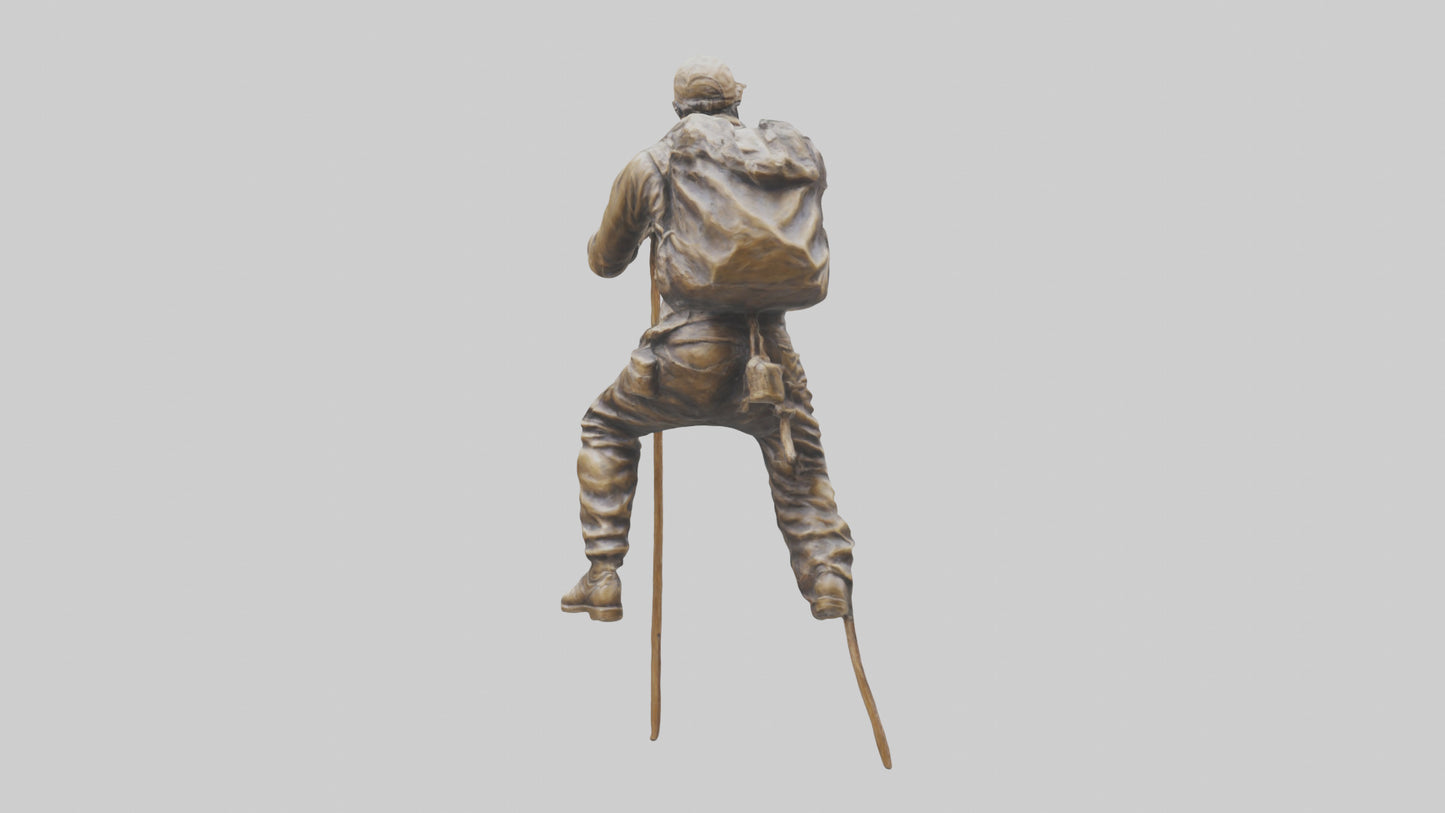 Mountain Climber Statue model VR / AR / low-poly