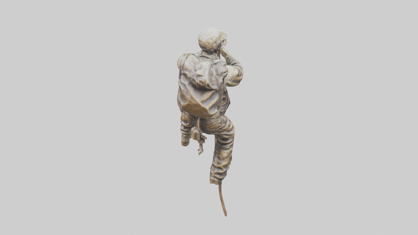 Mountain Climber Statue model VR / AR / low-poly