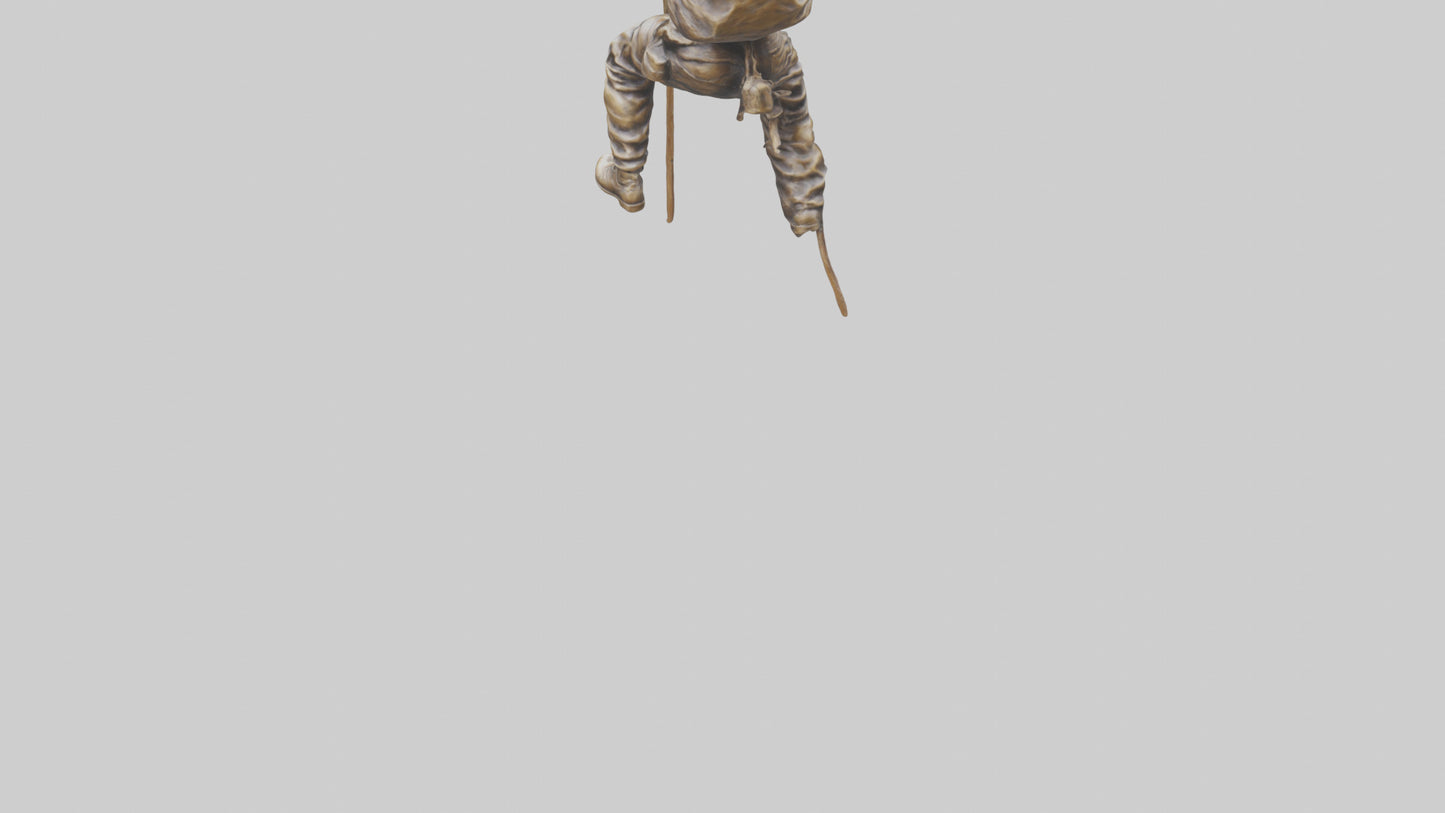 Mountain Climber Statue model VR / AR / low-poly