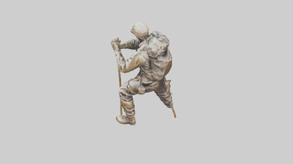 Mountain Climber Statue model VR / AR / low-poly