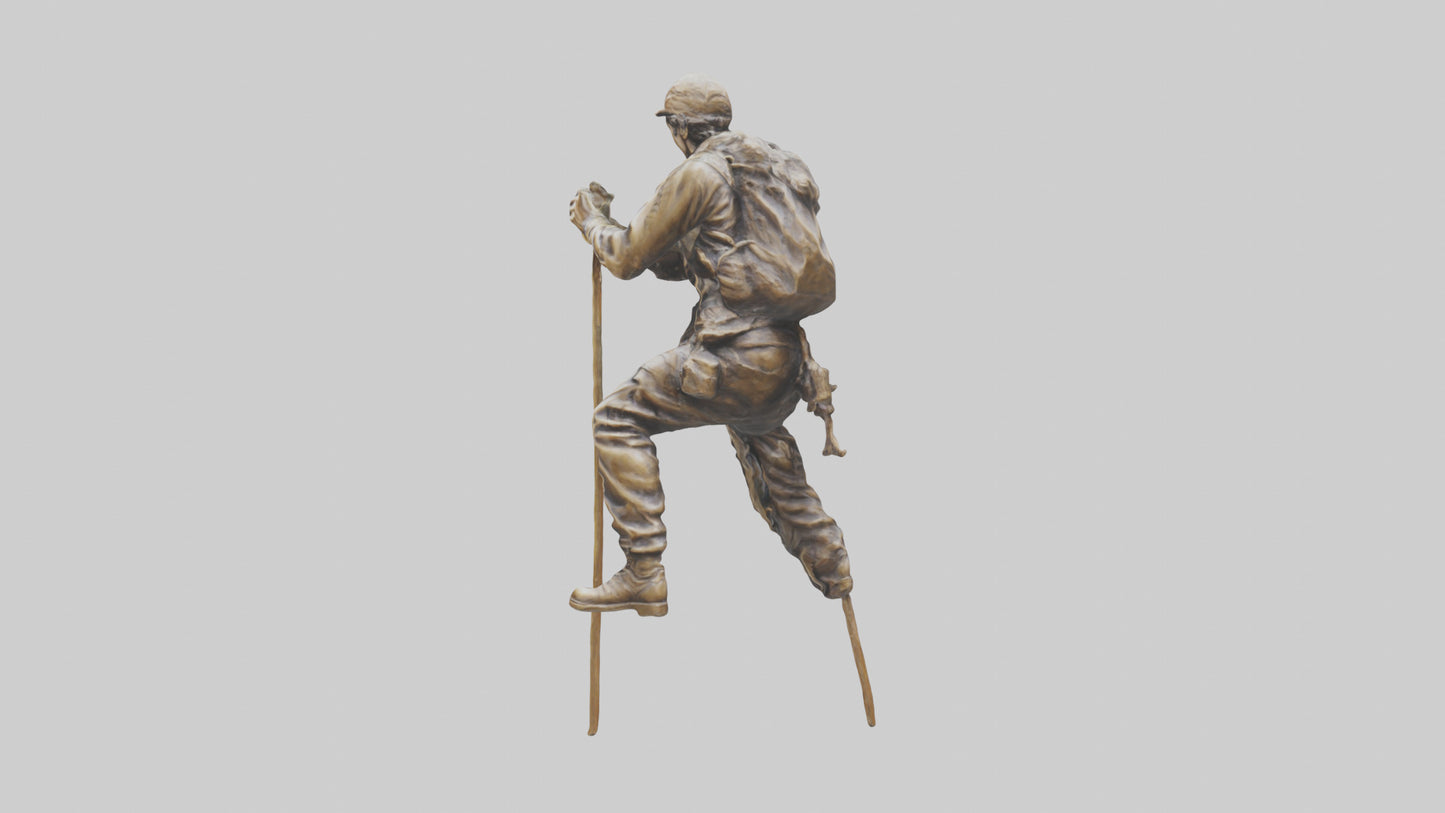 Mountain Climber Statue model VR / AR / low-poly