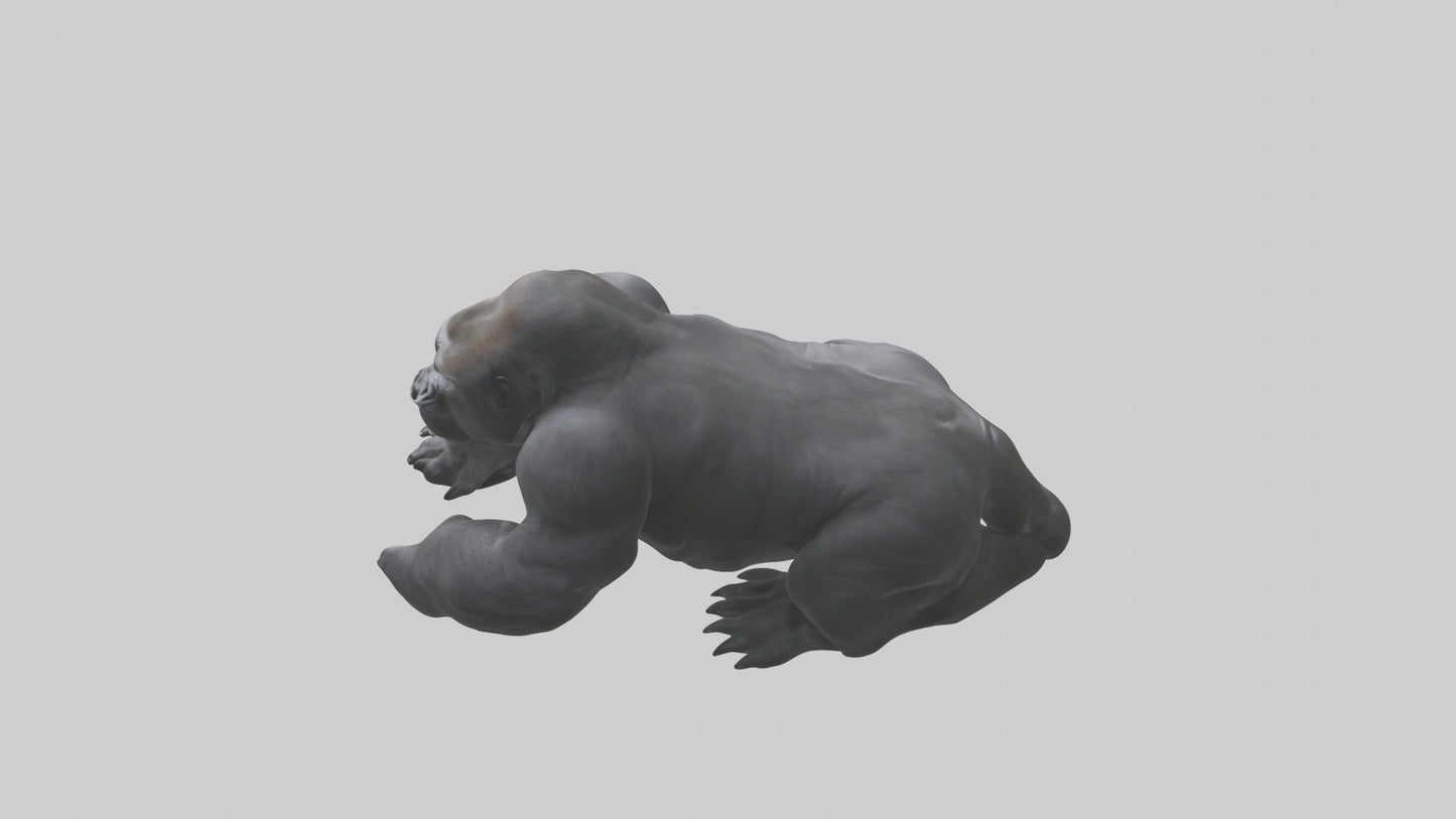 Mountain Gorilla sitting model VR / AR / low-poly