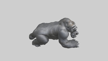 Mountain Gorilla sitting model VR / AR / low-poly