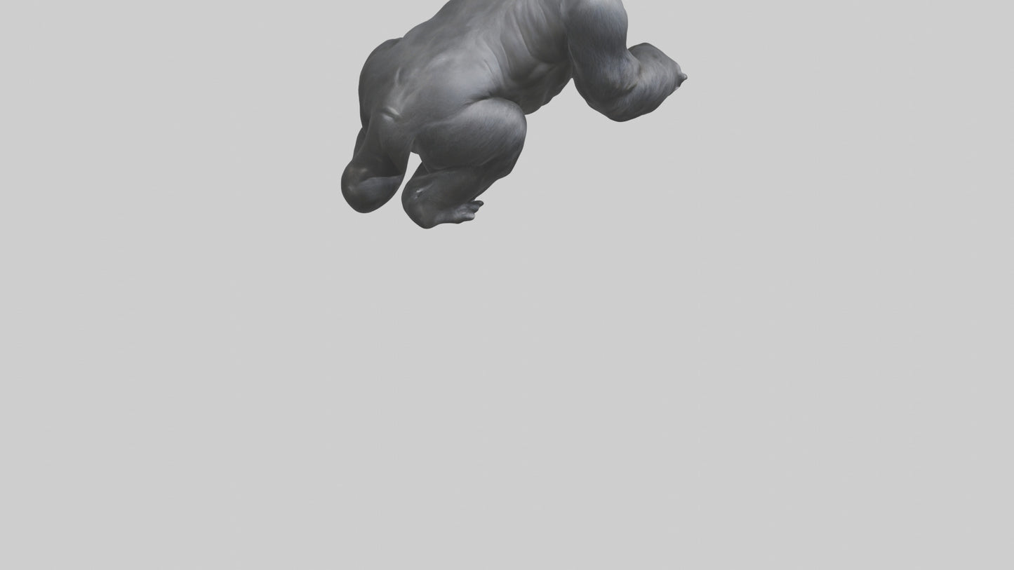 Mountain Gorilla sitting model VR / AR / low-poly