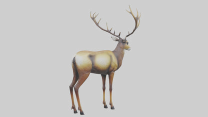 3D model Mule Deer statue model VR / AR / low-poly