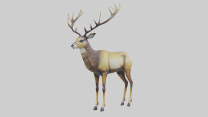 3D model Mule Deer statue model VR / AR / low-poly