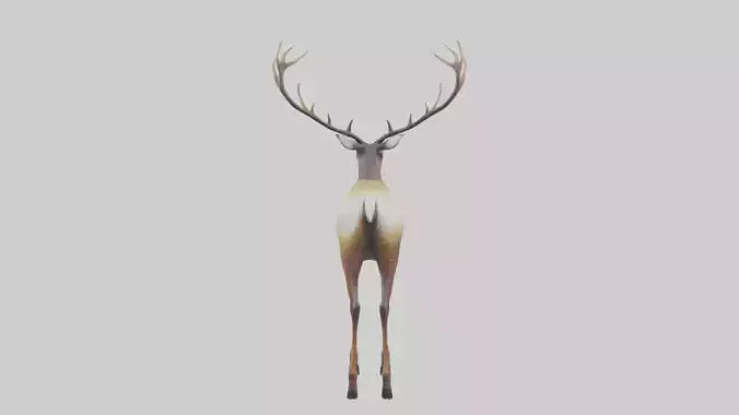 3D model Mule Deer statue model VR / AR / low-poly