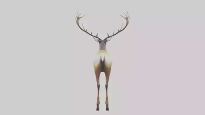 3D model Mule Deer statue model VR / AR / low-poly