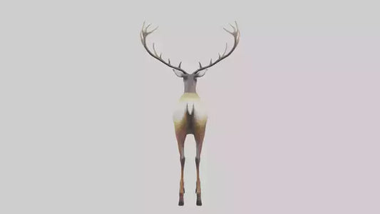 3D model Mule Deer statue model VR / AR / low-poly