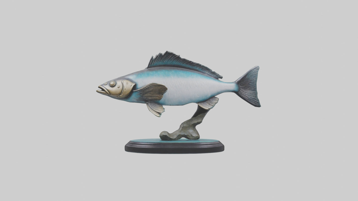 Mullet Fish statue model VR / AR / low-poly