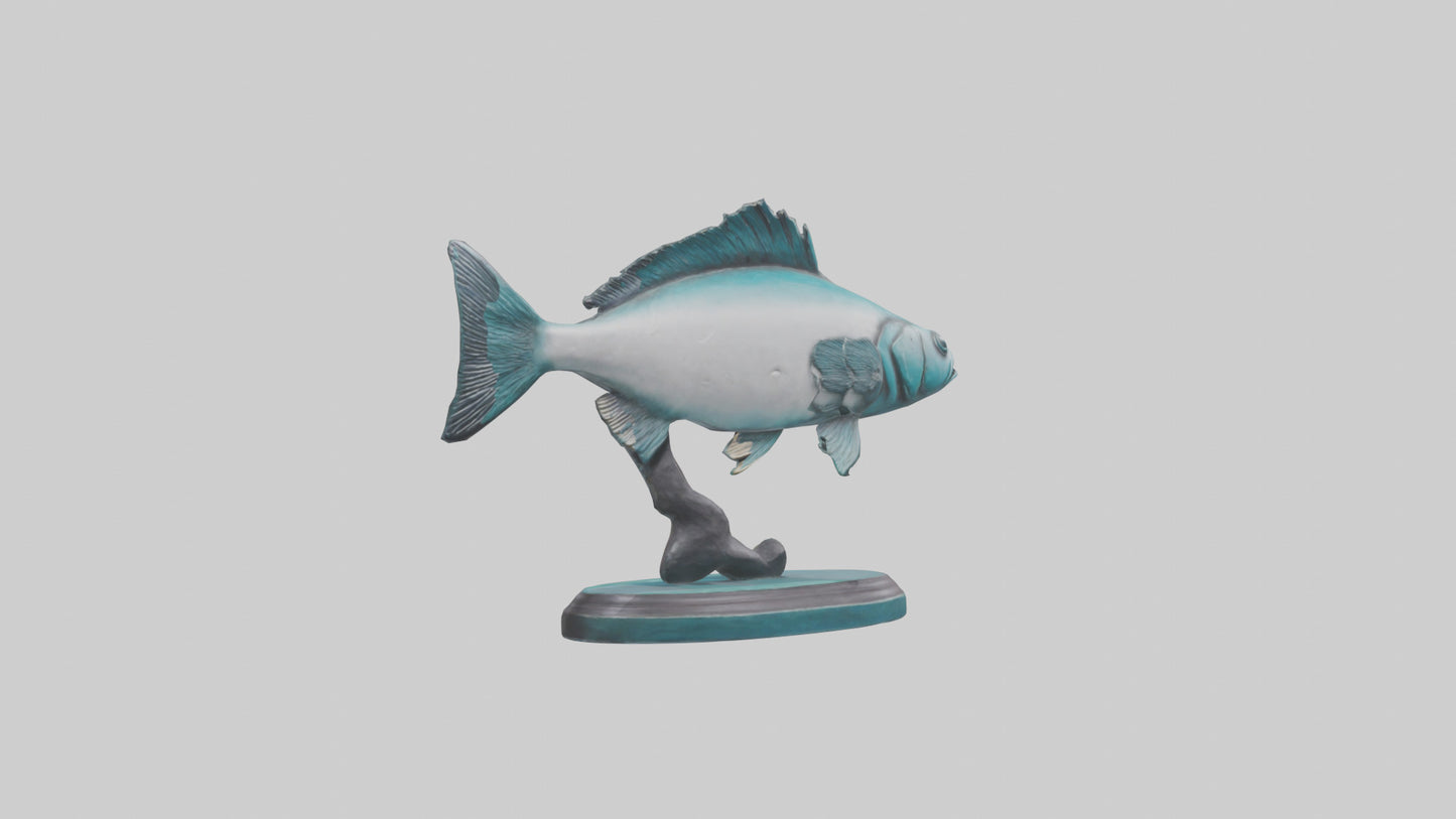 Mullet Fish statue model VR / AR / low-poly