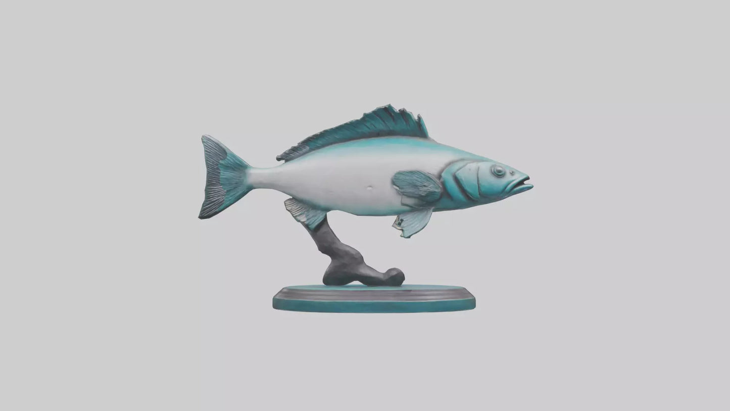 Mullet Fish statue model VR / AR / low-poly