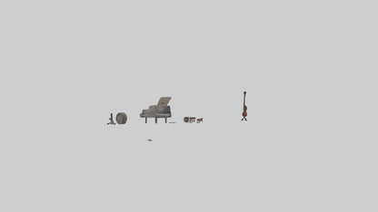 3D model Music Room VR / AR / low-poly