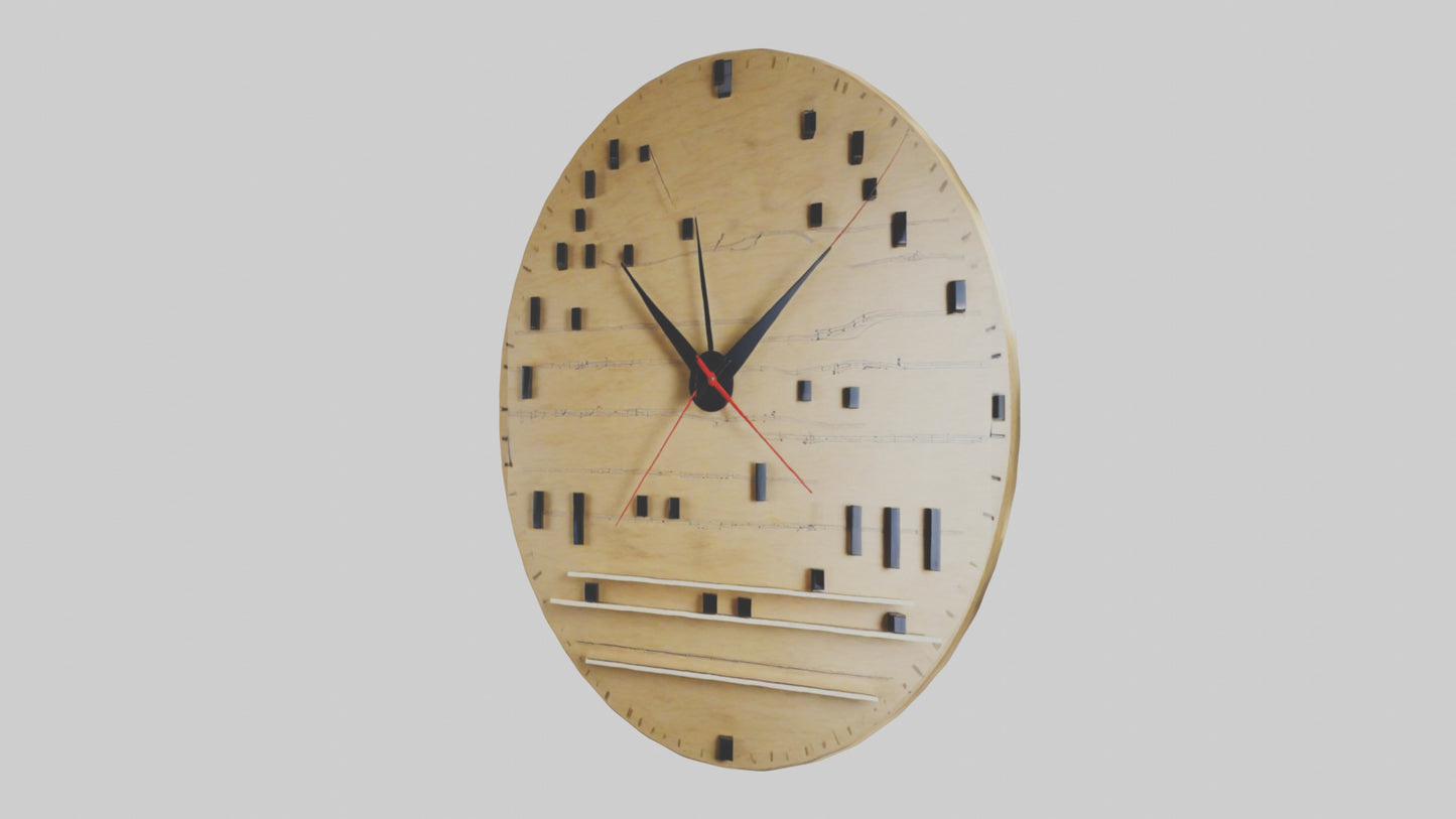 Music Wall Clock model VR / AR / low-poly