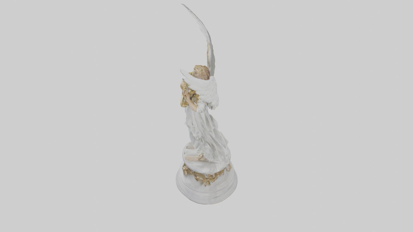 3D model Musical Angel statue model VR / AR / low-poly
