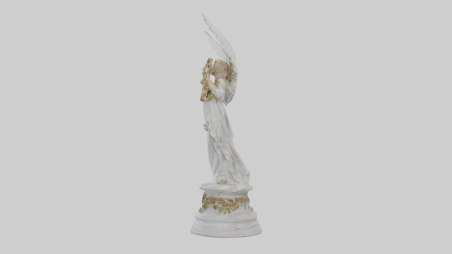 3D model Musical Angel statue model VR / AR / low-poly