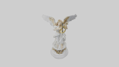 3D model Musical Angel statue model VR / AR / low-poly