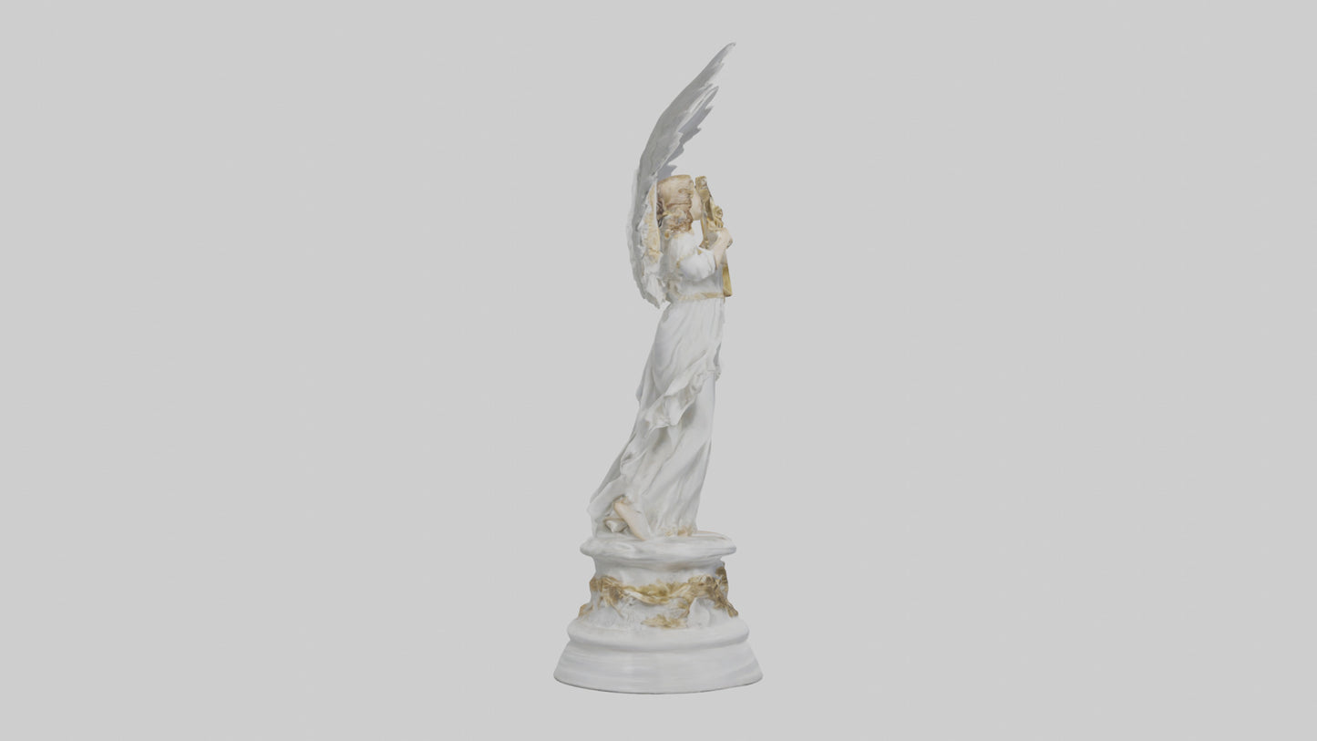 3D model Musical Angel statue model VR / AR / low-poly