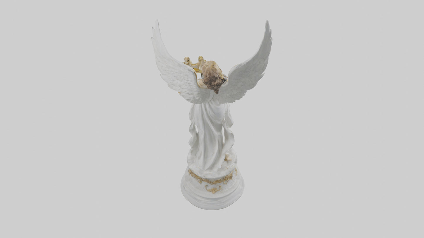 3D model Musical Angel statue model VR / AR / low-poly