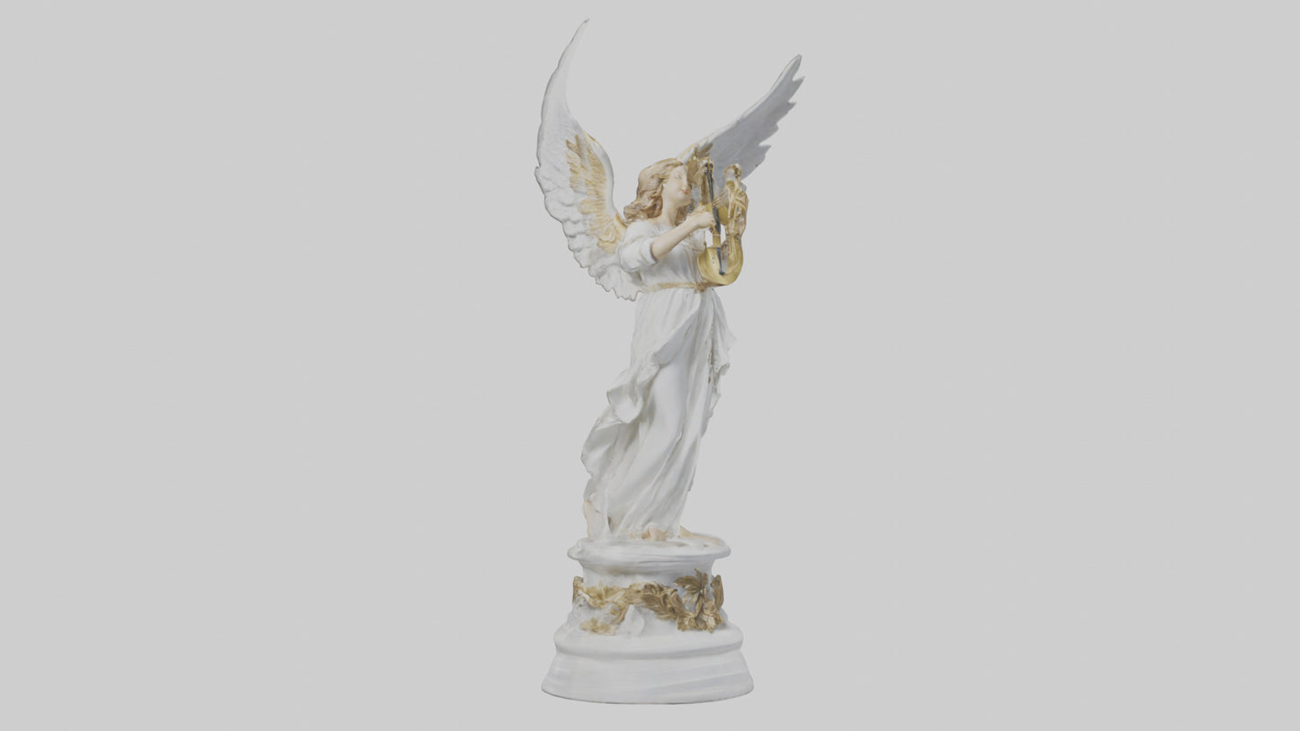 3D model Musical Angel statue model VR / AR / low-poly
