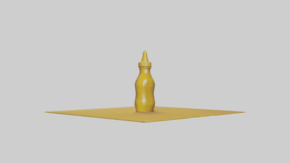 3D model Mustard Bottle model VR / AR / low-poly