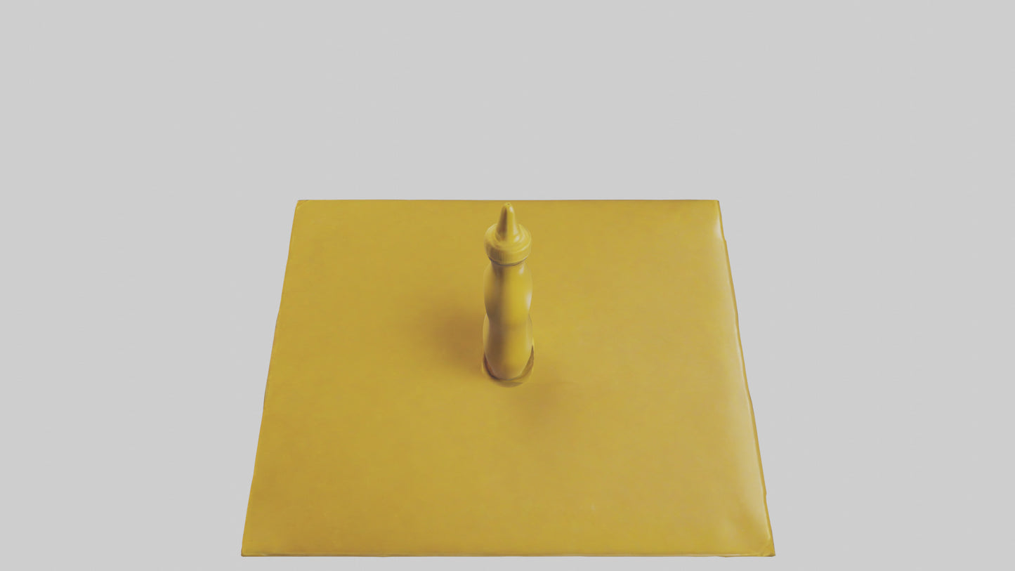 3D model Mustard Bottle model VR / AR / low-poly