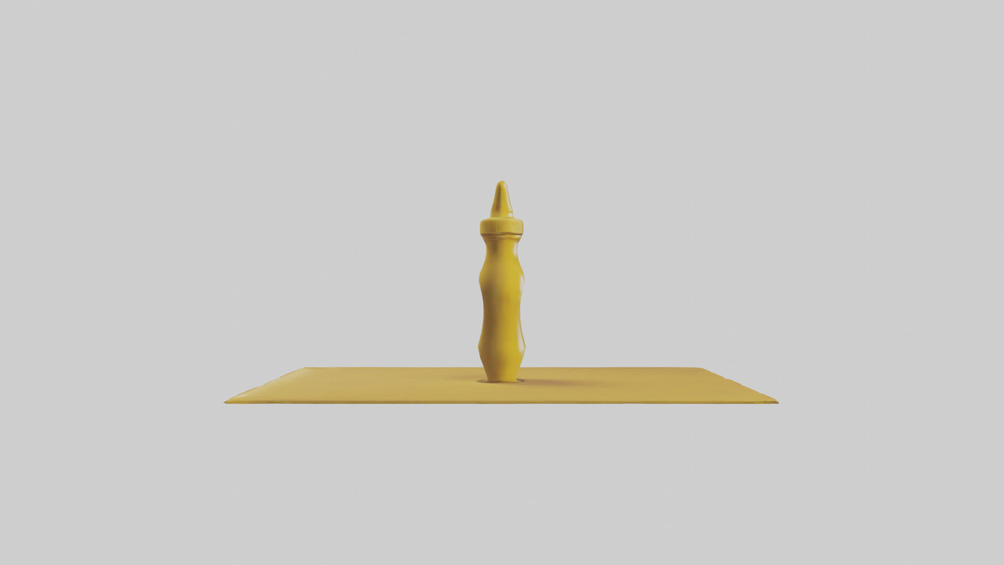 3D model Mustard Bottle model VR / AR / low-poly