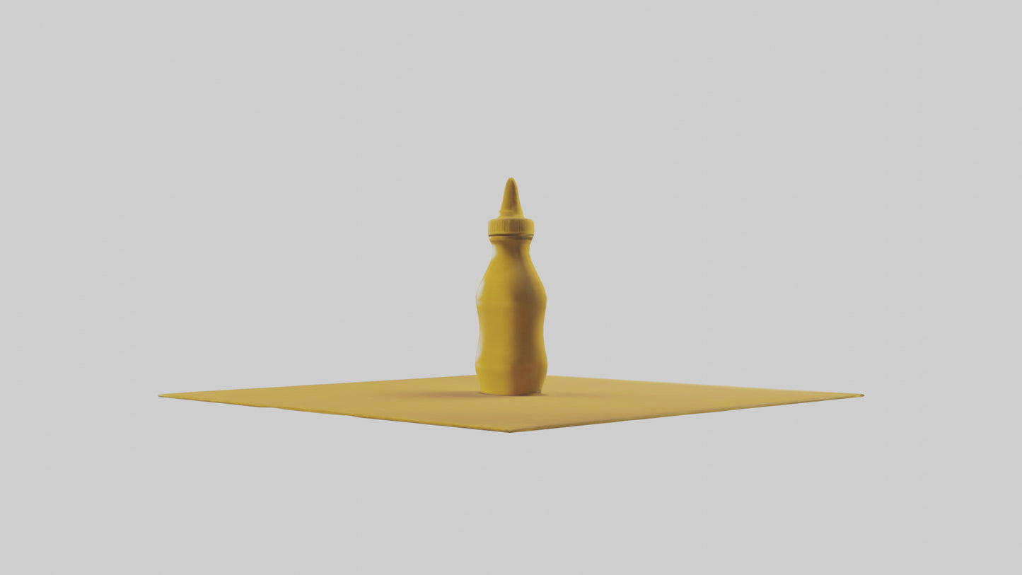 3D model Mustard Bottle model VR / AR / low-poly