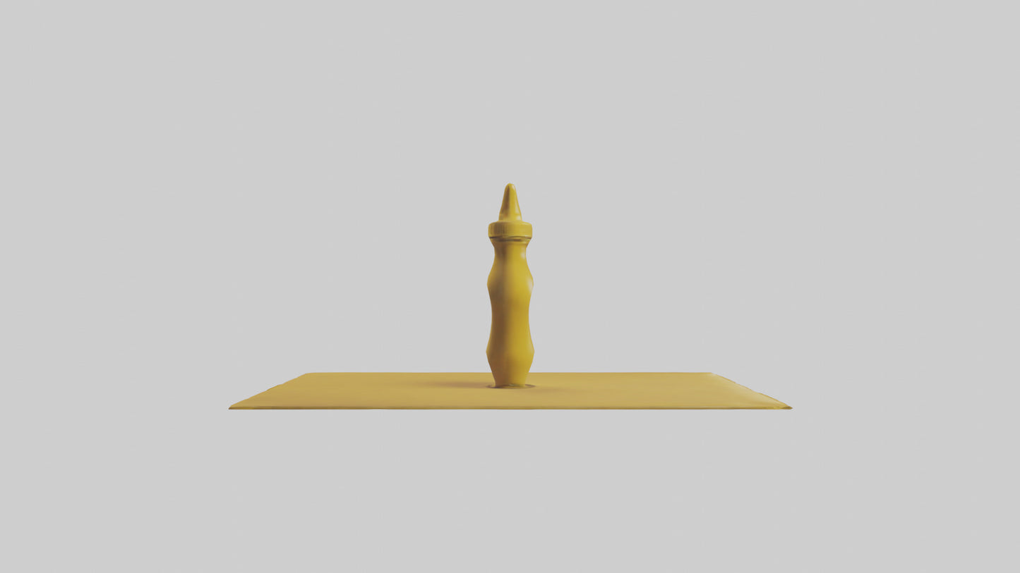3D model Mustard Bottle model VR / AR / low-poly