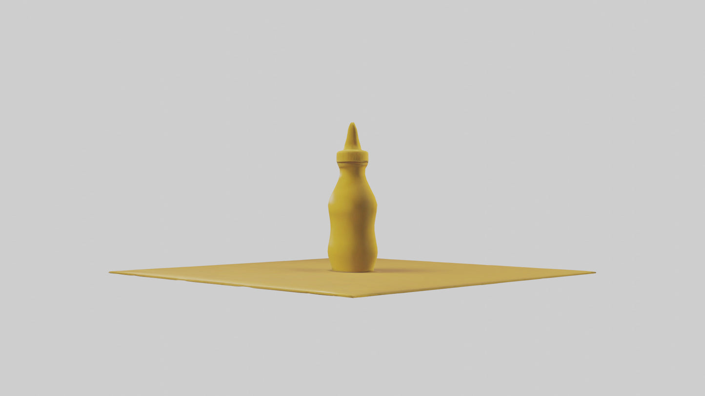 3D model Mustard Bottle model VR / AR / low-poly