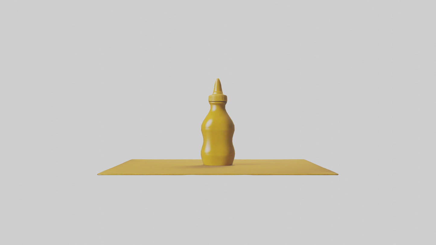 3D model Mustard Bottle model VR / AR / low-poly