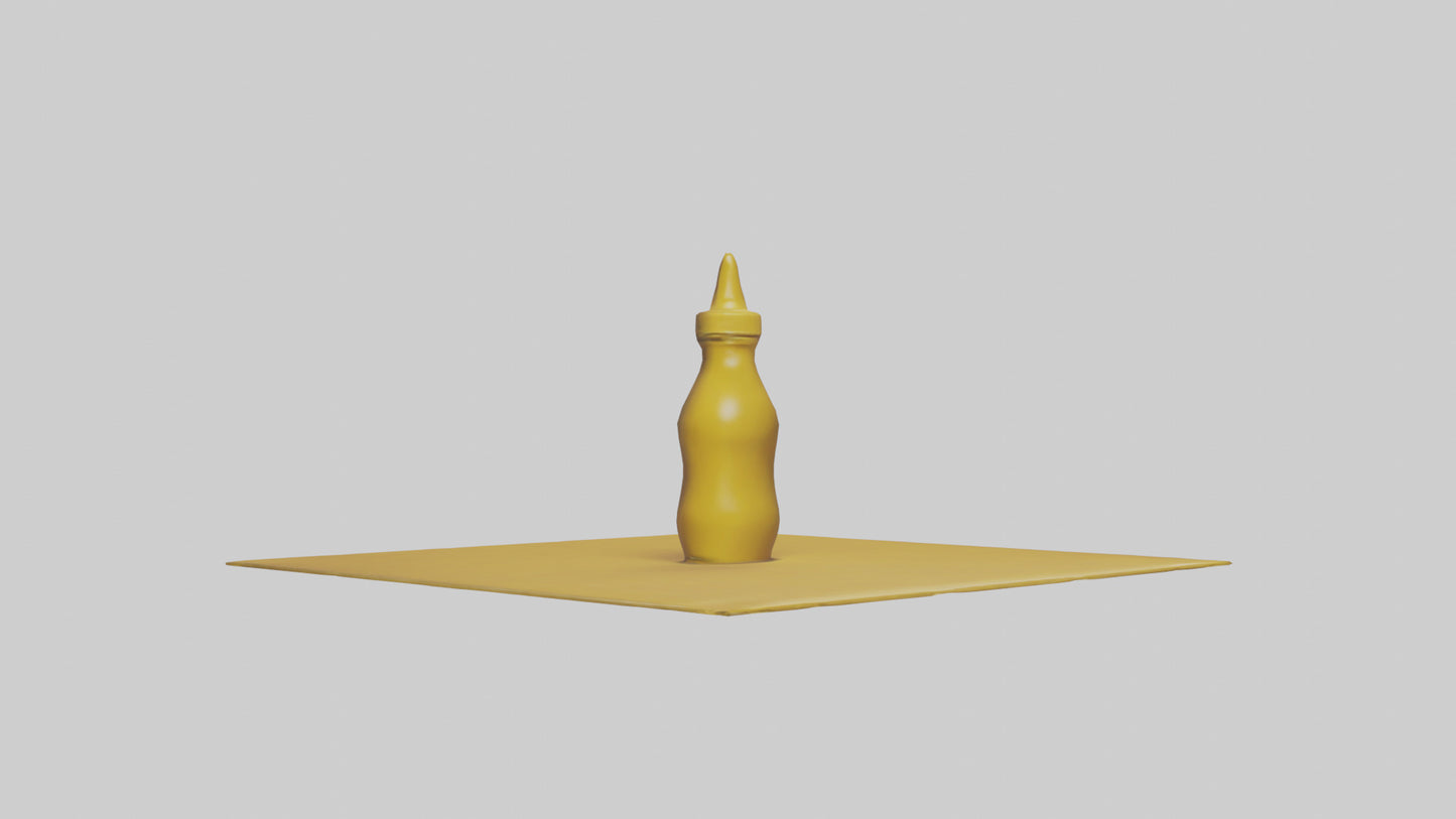 3D model Mustard Bottle model VR / AR / low-poly