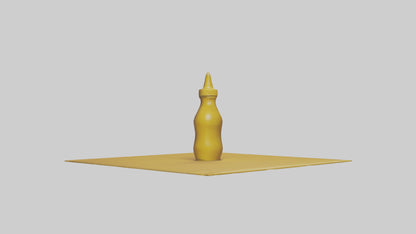 3D model Mustard Bottle model VR / AR / low-poly