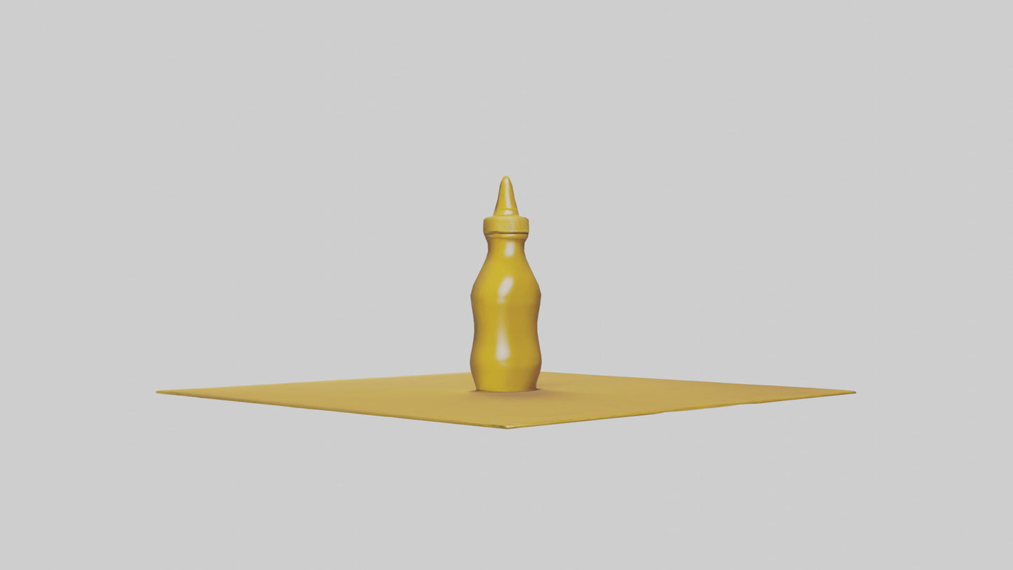 3D model Mustard Bottle model VR / AR / low-poly