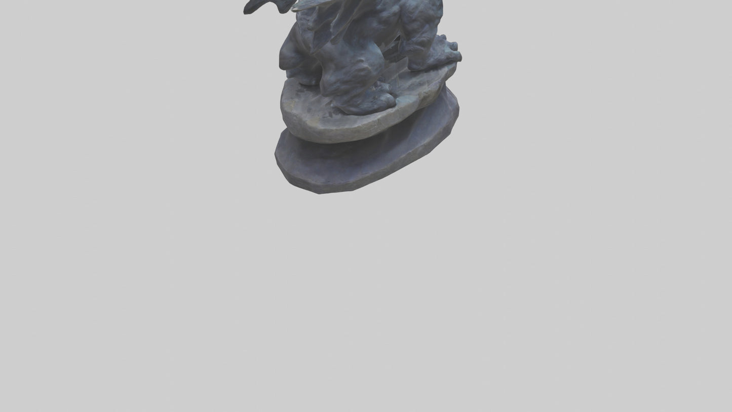 3D model Mysterious Beast statue model VR / AR / low-poly