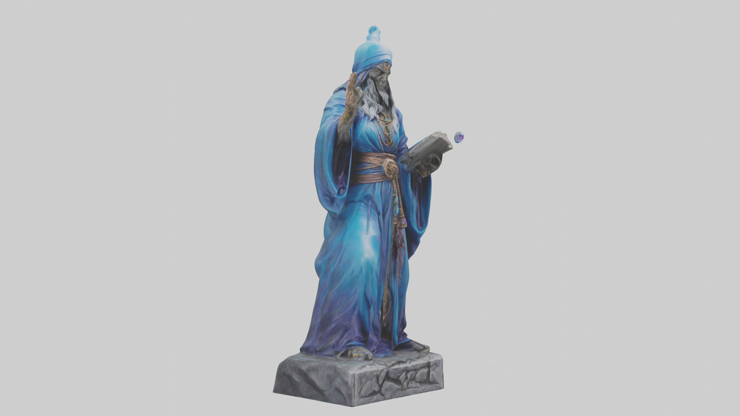 Mystic Sorcerer statue model VR / AR / low-poly