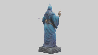Mystic Sorcerer statue model VR / AR / low-poly