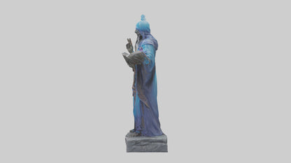 Mystic Sorcerer statue model VR / AR / low-poly