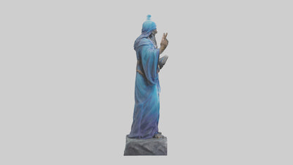 Mystic Sorcerer statue model VR / AR / low-poly